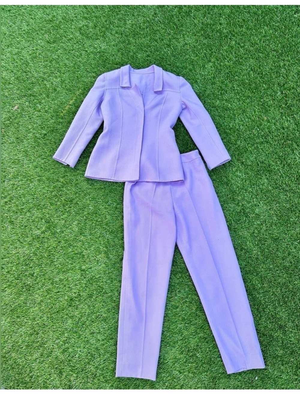 Vintage Oscar De La Renta 1980s Purple Two Piece Set